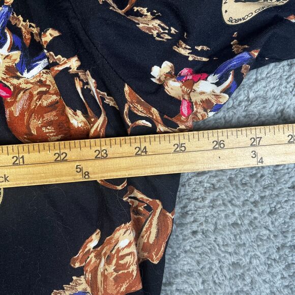 VTG Wrangler PRCA Shirt Mens 17 1/2 36 Black Button All Over Print Rodeo Ranch - Picture 13 of 13